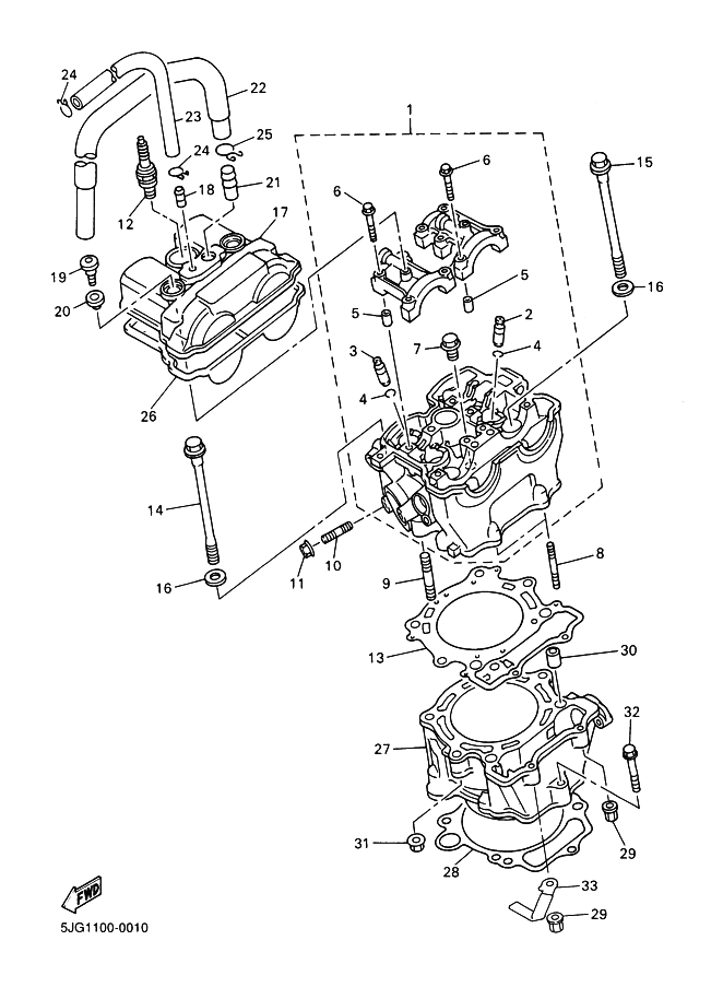 Kit De Joints De Cylindre Vertex Yamaha WR400F 2000 - Référence 860VG810676 - Neuf